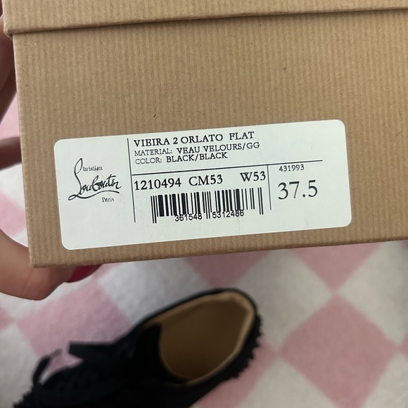 Christian Louboutin | Vieira 2 black glitter leather  Christian Louboutin Black Womens Vieira 2 Sneakers